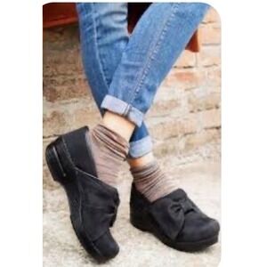 Dansko Pro Bow Clogs Black Milled Nubuck Womens 40 EU
